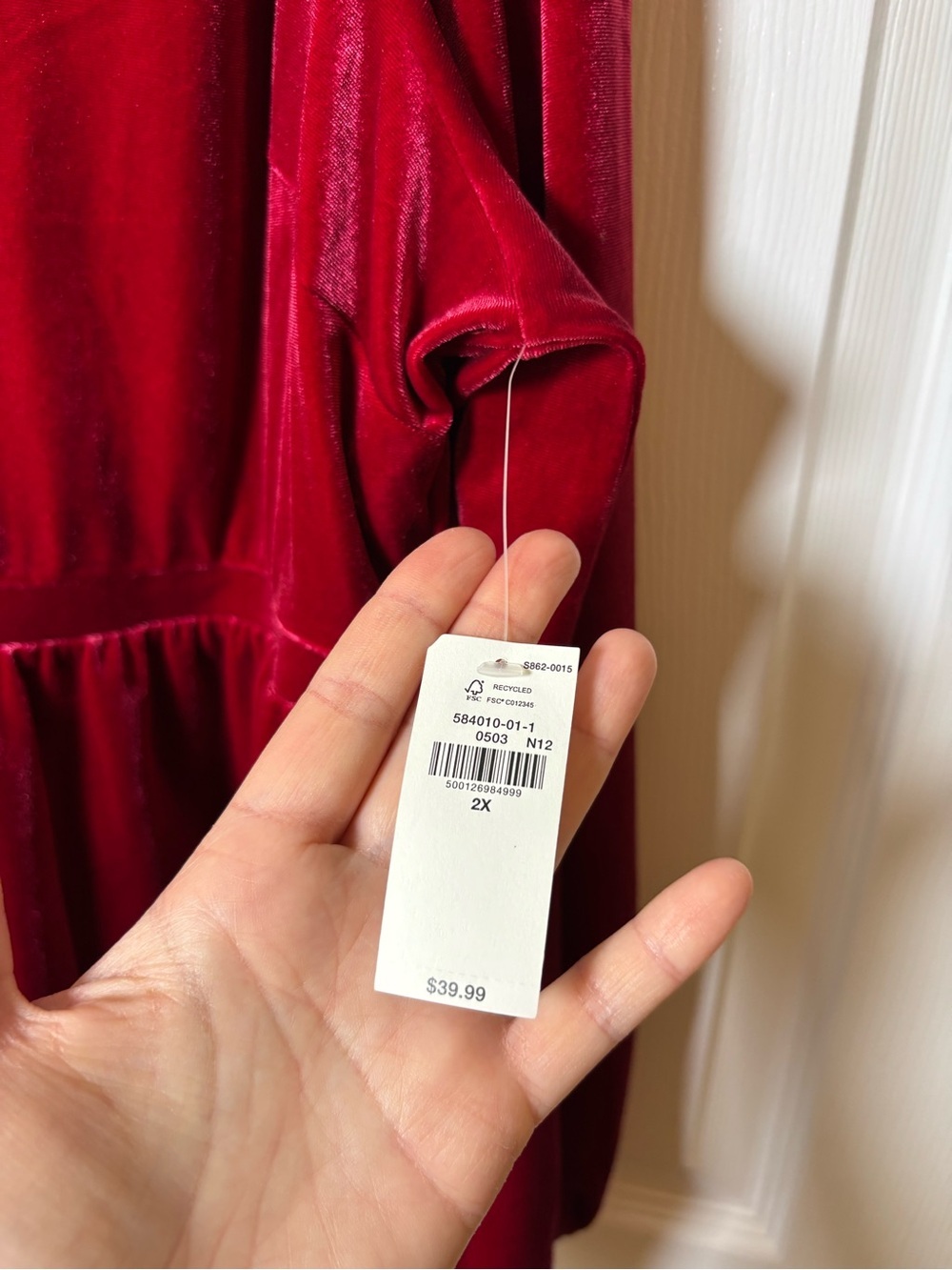 Old Navy Red Velvet Babydoll Peplum Blouse Top Women 2X Velour Holiday Flowy NEW - Picture 7 of 9